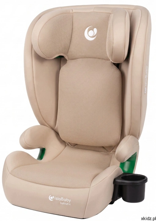 Fotelik samochodowy IslaBaby SafiroFix Beige 100-150 cm - widok z przodu w kolorze beżowym