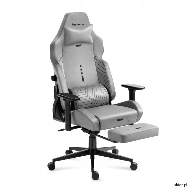 Fotel gamingowy Huzaro Force 8.1 Grey - widok całego fotela w kolorze szarym