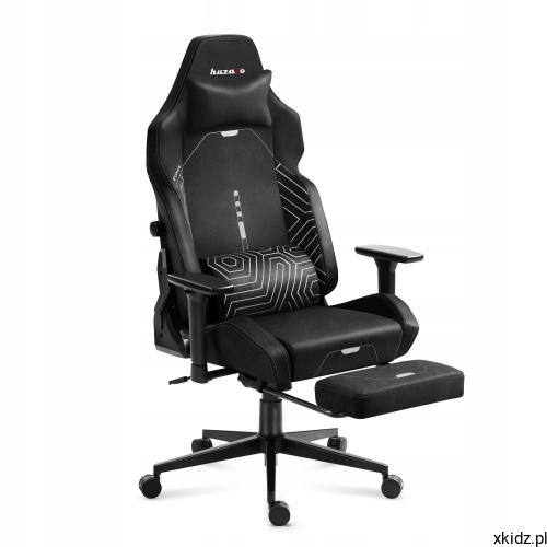 Fotel gamingowy Huzaro Force 8.1 Black - widok całego fotela w kolorze czarnym