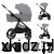 Wózek Kinderkraft NEA 2 szary 2w1 - widok całego wózka w kolorze Platinum Grey