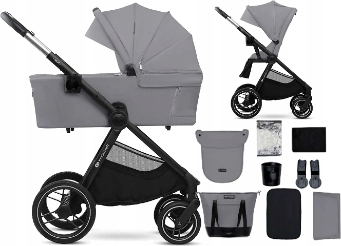Wózek Kinderkraft NEA 2 - komplet akcesoriów z adapterami do fotelików i folią