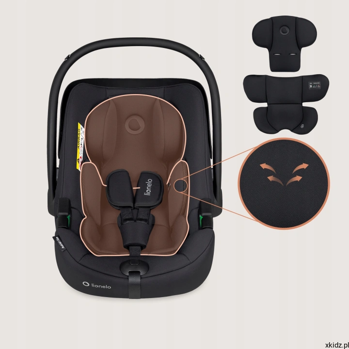 Lionelo Astrid Black Onyx - oddychająca wkładka Dri-Seat dla noworodka