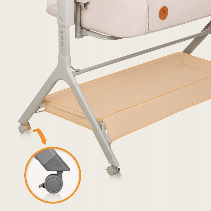 Lionelo Leonie Plus Beige - 4 gumowe kółka z hamulcem