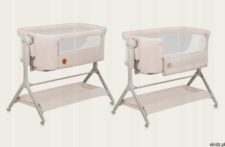 Lionelo Leonie Plus Beige - tryb co-sleeping, łóżeczko dostawione do łóżka rodzica