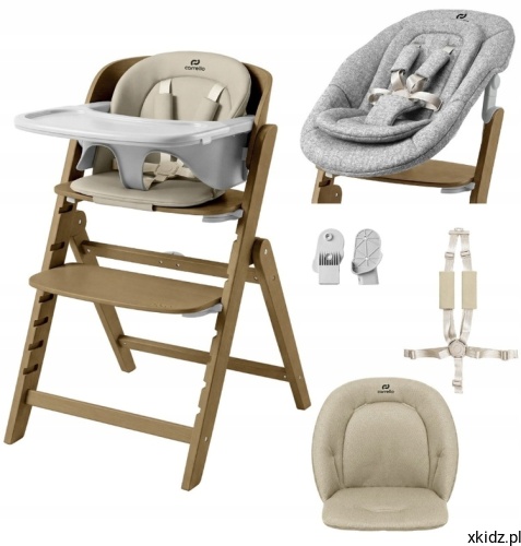 Krzesełko do karmienia Carrello Focus Croissant Beige 2w1 - widok fotelika w kremowym odcieniu