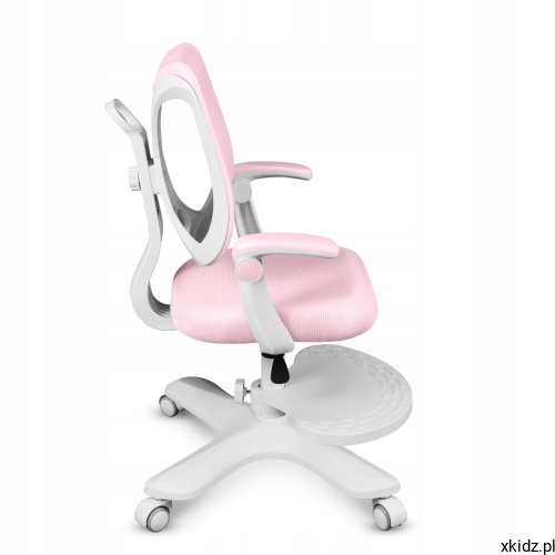 Fotel obrotowy Mark Adler Junior 4.6 Pink - profilowane oparcie wspierające plecy
