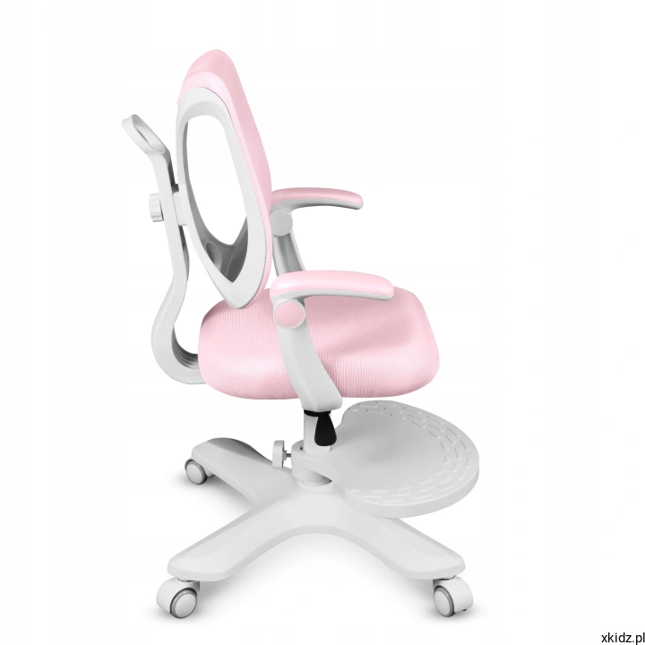 Fotel obrotowy Mark Adler Junior 4.6 Pink - profilowane oparcie wspierające plecy