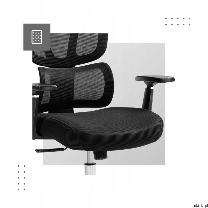 Fotel Mark Adler Expert 4.6 Black – oparcie z tkaniny Mesh HD odchylane do 135 stopni