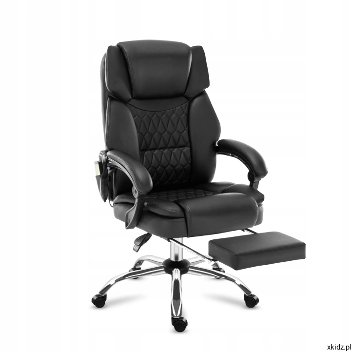 Fotel Mark Adler Boss 6.0 Black – wysuwany podnóżek do podparcia nóg