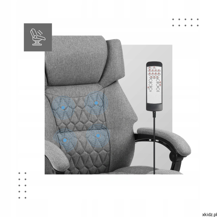 Fotel Mark Adler Boss 6.0 Grey – 4 punkty masażu wibracyjnego w oparciu
