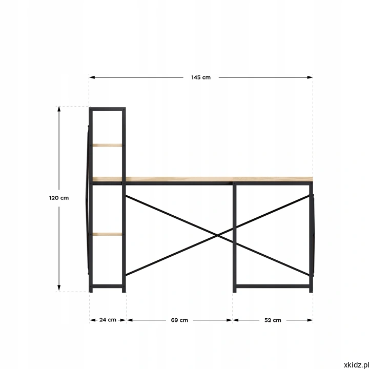 Biurko Mark Adler Leader 5.9 Oak – duży narożny blat 145x145 cm z miejscem na monitor i laptop