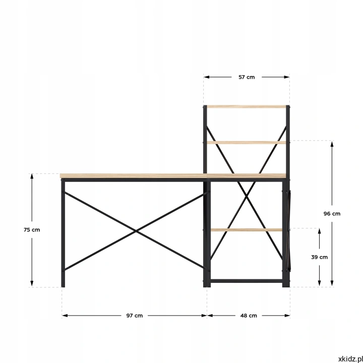 Biurko Mark Adler Leader 5.9 Oak – duży narożny blat 145x145 cm z miejscem na monitor i laptop