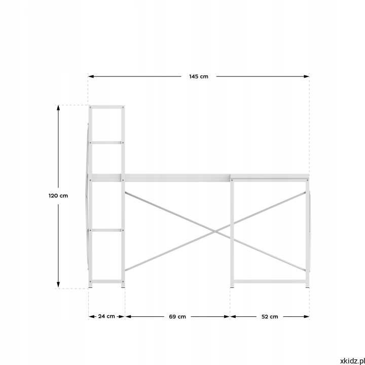 Biurko Mark Adler Leader 5.9 White – duży narożny blat 145x145 cm z miejscem na monitor i laptop