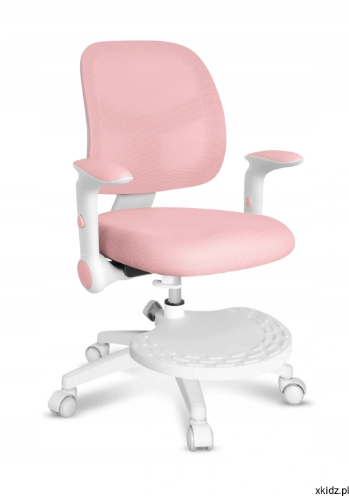 Fotel Mark Adler Junior 5.0 Pink – regulowany podnóżek i kółka grawitacyjne