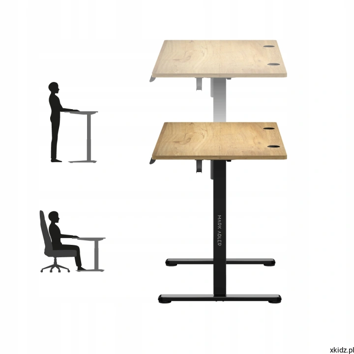 Biurko Mark Adler Leader 7.0 Dąb/Black – blat podniesiony do pracy na stojąco
