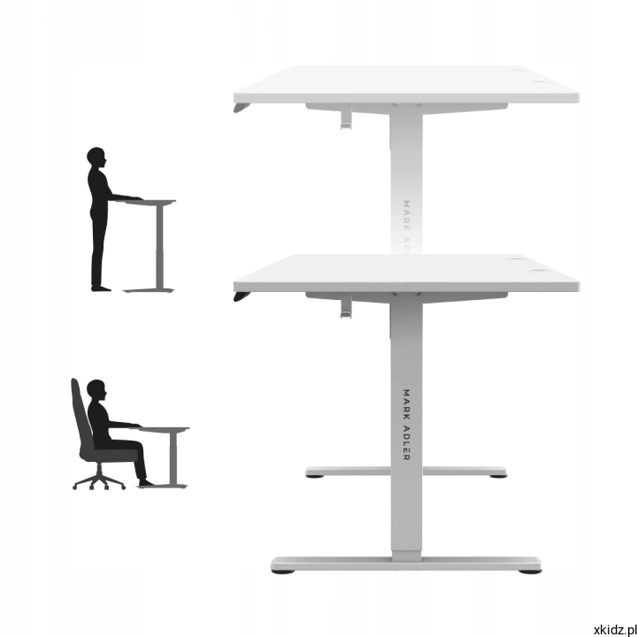 Biurko Mark Adler Leader 7.6 White – blat podniesiony do pracy na stojąco