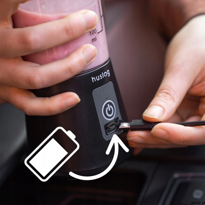 Blender bezprzewodowy Huslog TO GO HUS1025 - ładowanie przez USB-C i USB-A