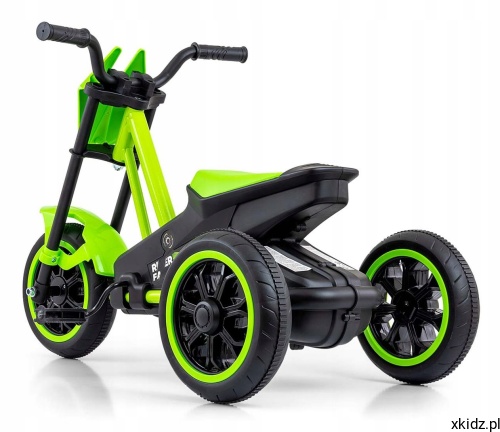 Gokart Milly Mally Rider Green - sportowe siedzisko i kierownica inspirowana motocyklem