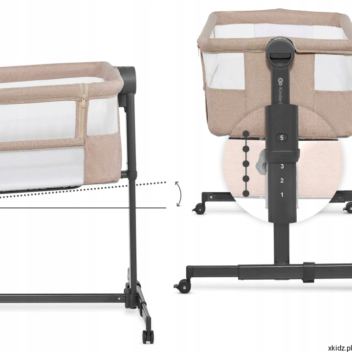 Łóżeczko dostawne Kinderkraft Neste Up 2 - regulacja wysokości od 68 do 79 cm