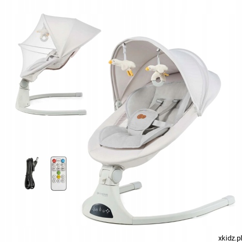 Bujaczek elektryczny Kinderkraft Tulsy beige - widok całego bujaczka-leżaczka