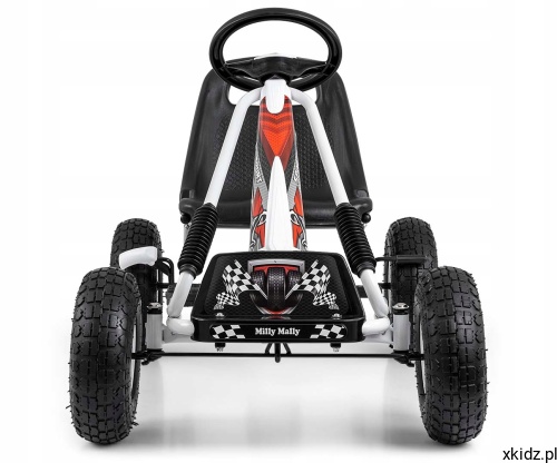 Gokart Milly Mally Thor White - sportowa kierownica i biała obudowa