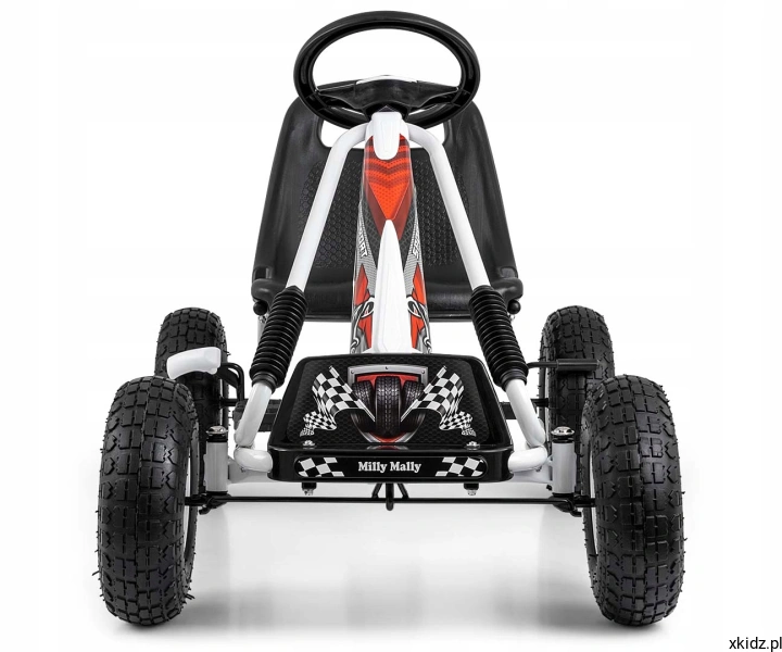 Gokart Milly Mally Thor White - sportowa kierownica i biała obudowa
