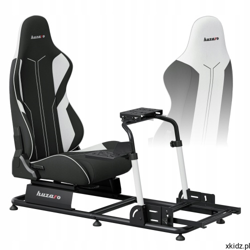 Kokpit simracing Huzaro Speed 5.5 - widok całego stanowiska z fotelem