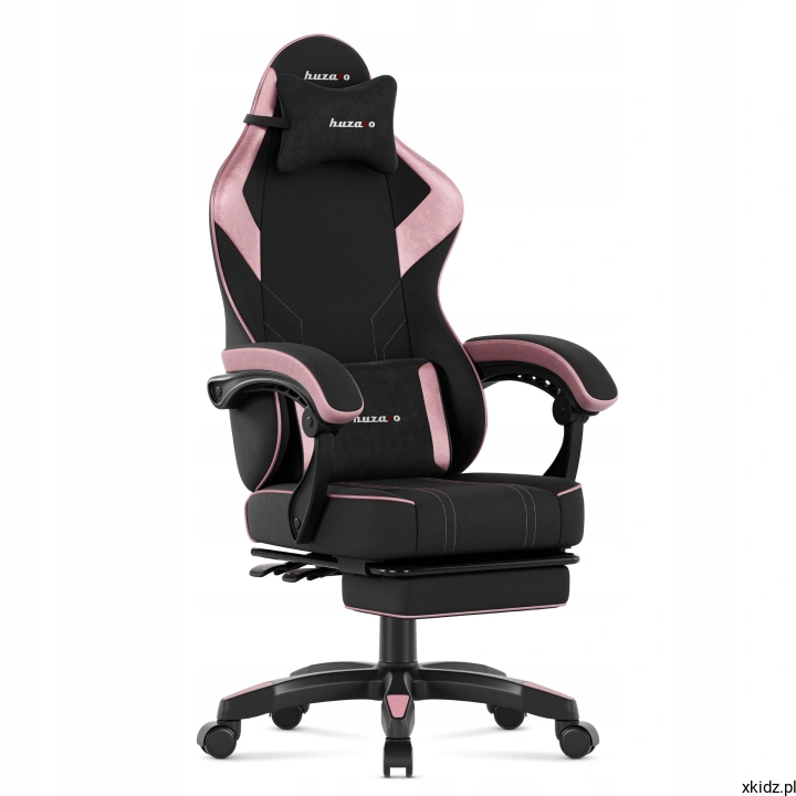 Fotel gamingowy Huzaro Force 3.7 Pink - poduszki lędźwiowa i pod kark Pro Core