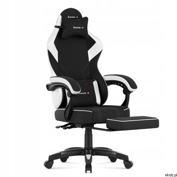 Fotel gamingowy Huzaro Force 3.7 White Carbon - poduszki lędźwiowa i pod kark Pro Core