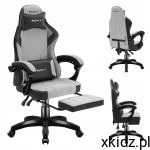 Huzaro Fotel ergonomiczny z podnóżkiem gamingowy biurowy FORCE 3.7 Grey