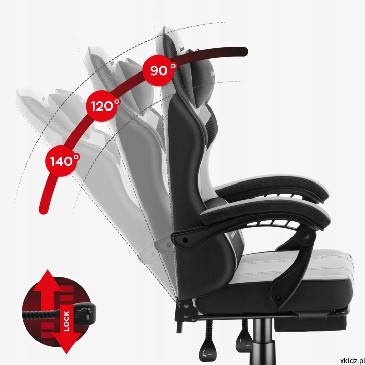 Fotel gamingowy Huzaro Force 3.7 Grey - odchylane oparcie z funkcją SeatRest