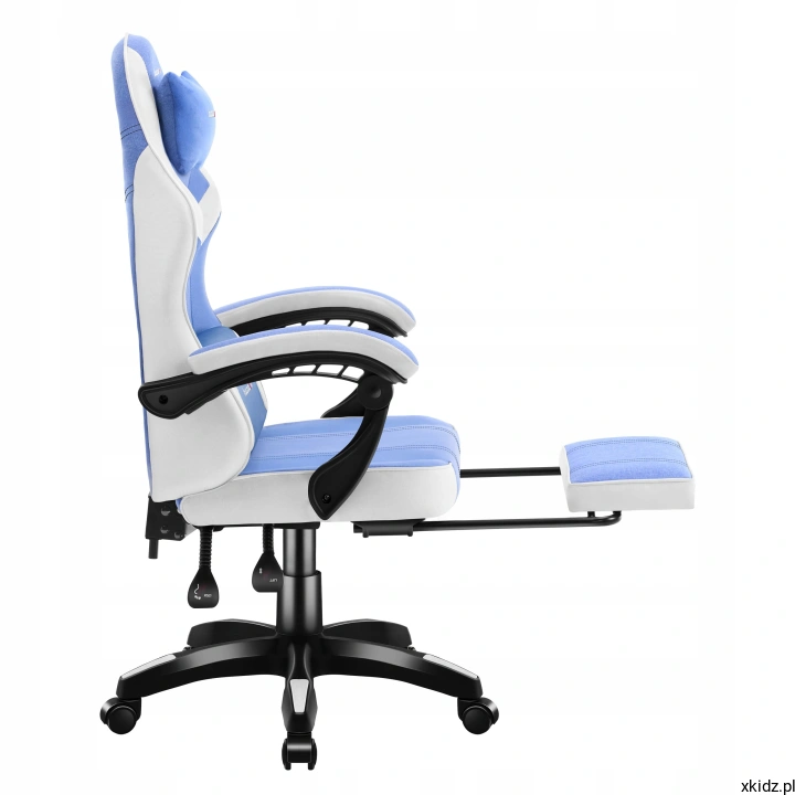 Fotel gamingowy Huzaro Force 3.7 Blue - rozkładany podnóżek