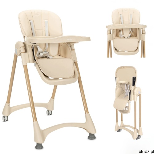 Krzesełko do karmienia Lorelli Remo Beige - widok całego krzesełka z tacką w kolorze beżowym