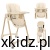 Krzesełko do karmienia Lorelli Remo Beige - widok całego krzesełka z tacką w kolorze beżowym