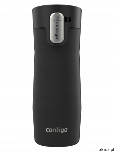Kubek termiczny Contigo West Loop 3.0 470ml Matt Licorice - widok całego kubka w czarnym macie