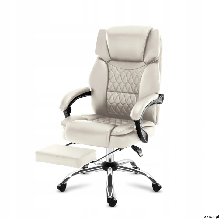 Fotel Mark Adler Boss 6.0 Beige - wysuwany podnóżek pod siedziskiem