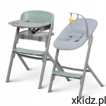 KINDERKRAFT Krzesełko do karmienia 4w1 110 kg LIVY + bujaczek CALME Green