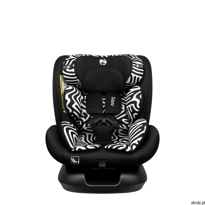 Fotelik Tulano Loom 15 Black Mono - pięciopunktowa uprząż wewnętrzna