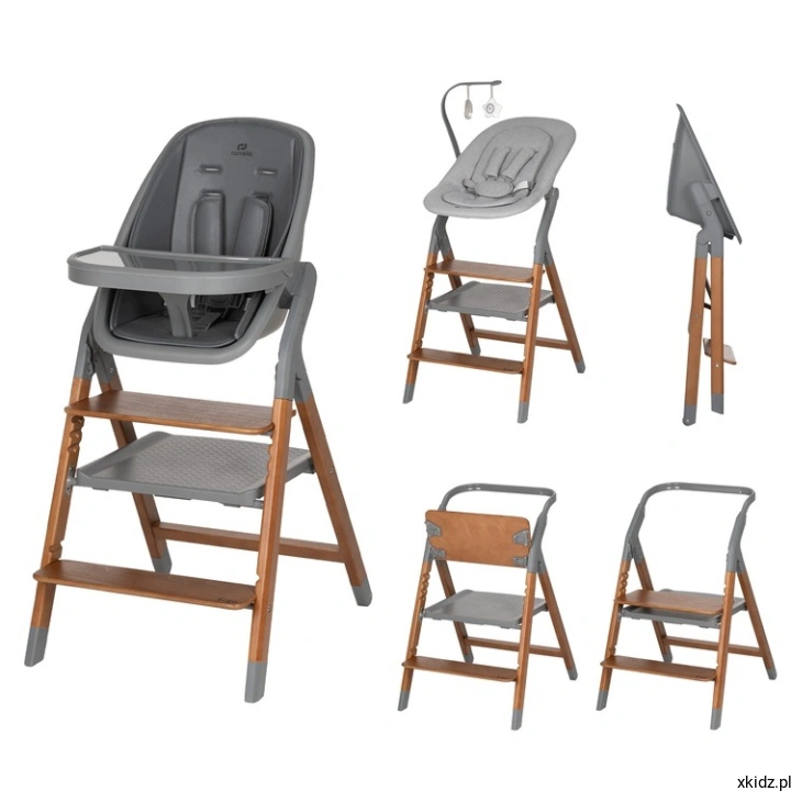 Krzesełko do karmienia 4w1 Carrello Ergo Night Grey - widok całej konstrukcji