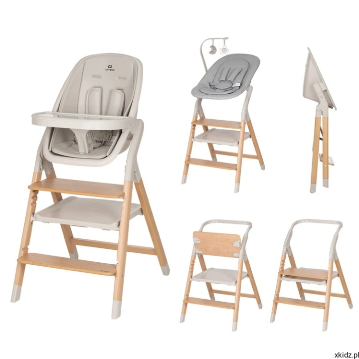 Krzesełko do karmienia 4w1 Carrello Ergo Linen Beige - widok całej konstrukcji