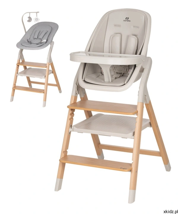 Krzesełko Carrello Ergo Linen Beige - lniana beżowa tapicerka w trybie krzesełka