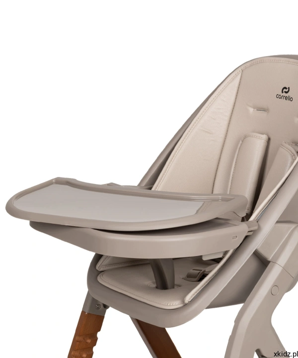 Krzesełko Carrello Ergo Linen Beige - zdejmowany stolik z tacką