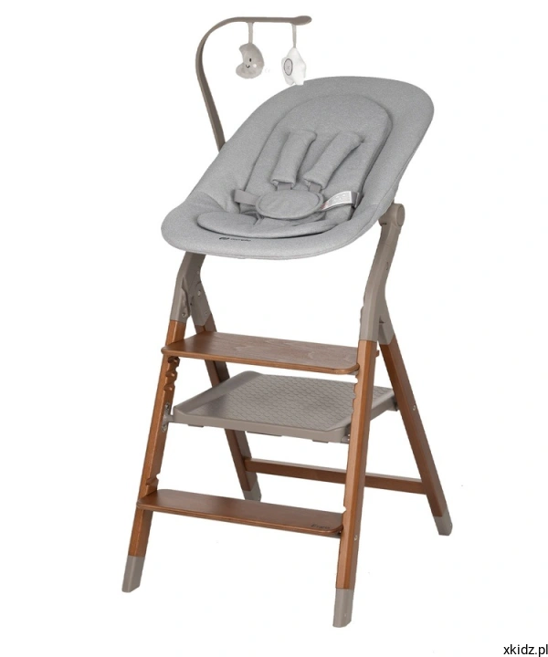 Krzesełko Carrello Ergo Shadow Beige - funkcja leżaczka z pałąkiem z zabawkami