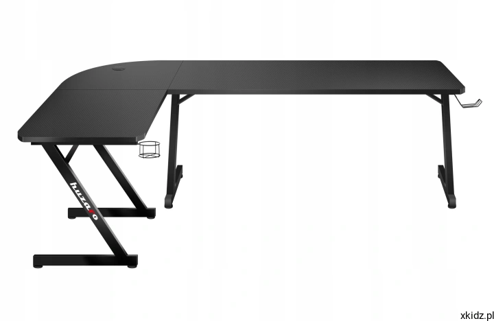 Biurko gamingowe Huzaro Hero 7.0 Black - blat z powłoką Carbon Flex o strukturze karbonu