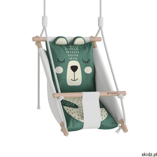 Huśtawka 3w1 Tulano Hop 45 Bear zielony - cała huśtawka w kształcie misia