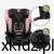 Fotelik samochodowy Tulano Zooma 45 Pink - mocowanie ISOFIX ze wskaźnikiem koloru i prowadnice