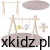 Mata edukacyjna z baby gym Lionelo Anis Set - drewniany stojak z sosny zbliżenie