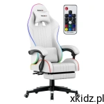 Huzaro Force 4.7 RGB White  – fotel gamingowy z podnóżkiem, RGB