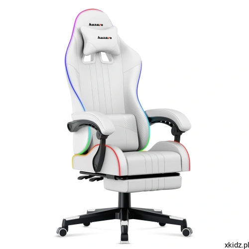 Fotel gamingowy Huzaro Force 4.7 RGB White - antypoślizgowe podłokietniki
