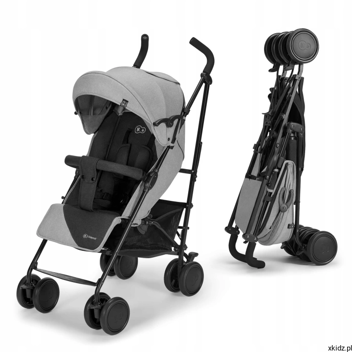 Wózek parasolka Kinderkraft SIESTA Grey - złożony do wymiarów 103 x 41 x 26 cm
